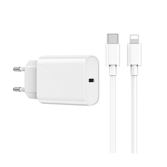 WiWU 20W PD USB-C Fast Charger  + Cable Lightning  Wi-U001