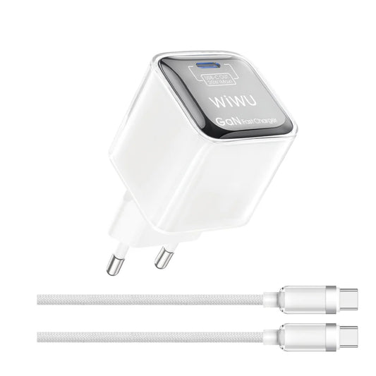 WIWU Jello 20W GaN & Cable Type C to C - White