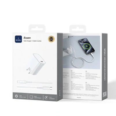 WiWU Wi-G007 Essen GaN Fast Charger Adapter (20W) & cable
