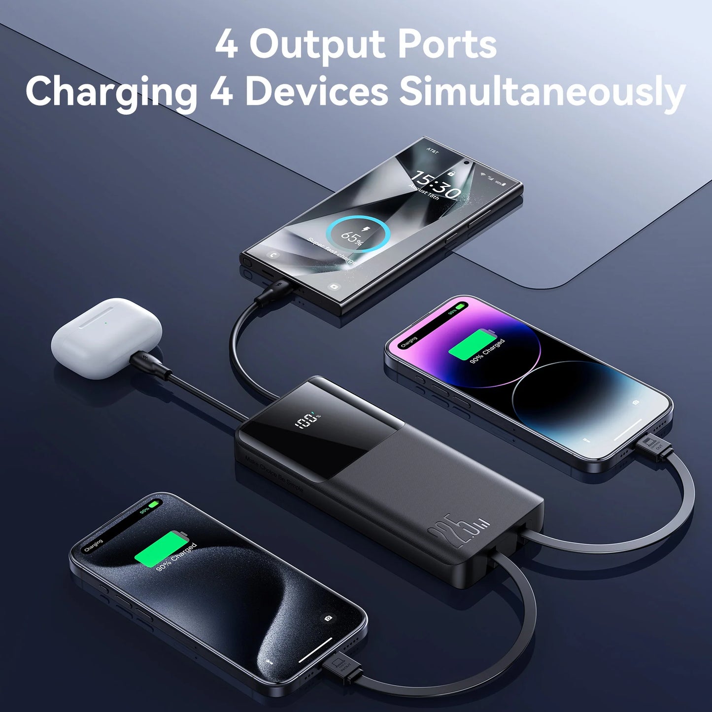 Joyroom JR-PBF19 22.5W  with dual cable Powerbank 10000mAh black