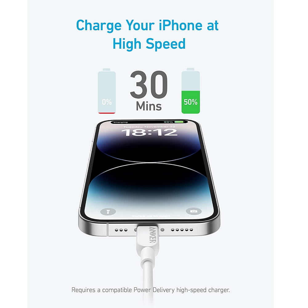 Anker Cable  USB-C To 60W Lightning Braided 3FT A81B5