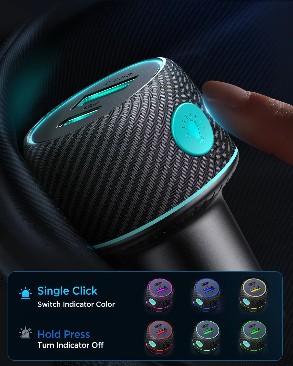 Joyroom JR-CCN01 1A+1C Car Charger with Light Button