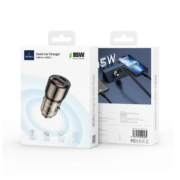 Wiwu WI-QC012 CAR CHARGER Fast USB A+TYPE-C